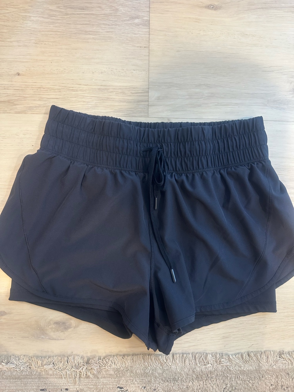 Velocity Black Womens Athletic Drawstring Shorts